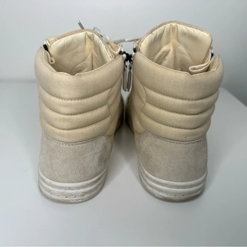 Chanel Quilted High Top Sneakers w/ Side Zipper - Beige Size 39 - Picture 3 of 7